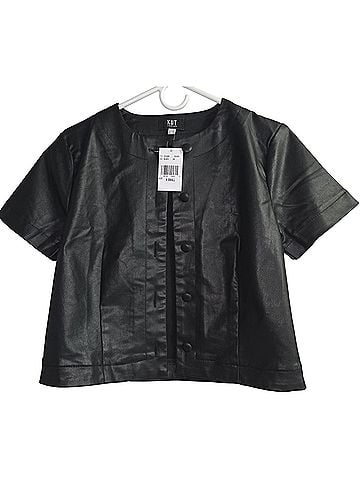 Kut from the Kloth Kut Coated Top Short Sleeve Button-Down Shirt (view 1)