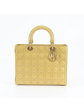 Christian Dior Christian Dior Cannage Lady 05-MA-0059 Leather Tote Bag Handbag for Women (view 1)