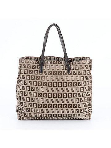 Fendi Fendi Zucchino 8BH019 Leather Tote Bag Shoulder Handbag Brown Women's (view 1)