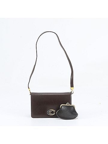 Christian Dior Christian Dior Leather Shoulder Bag Tote Brown Women's (view 1)