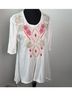 Johnny Was Floral White Short Sleeve T-Shirt Size S - photo 4