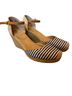 White Mountain Stripes Multi Color Tan Blue Wedges Size 9 1/2 - photo 2
