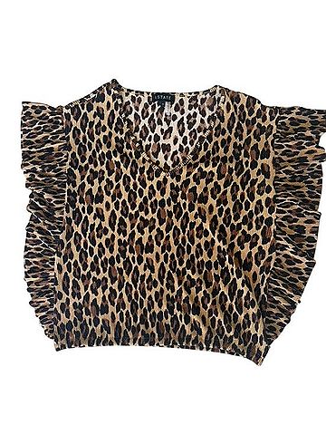 1.State Side Ruffle V-neck Blouse Short Sleeve Blouse (view 2)