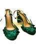 Leon Max 100% Satin Green Heels Size 7 1/2 - photo 4