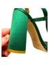 Leon Max 100% Satin Green Heels Size 7 1/2 - photo 6
