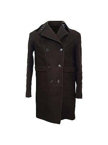 Givenchy Givenchy Double-Breasted Coat in Brown Wool (view 1)