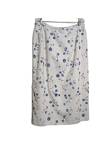 Pendleton Blue Floral Cottagecore Midi Casual Skirt (view 2)