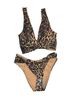 ASOS Leopard Print Brown Black Two Piece Swimsuit Size 4 - photo 1