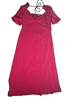 Böhme Twist-Front Midi Dress with Puff Sleeves Casual Dress (view 2)