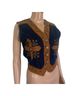 Valencia 100% Cotton Solid Blue Brown Vest Size M - photo 5