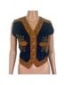 Valencia 100% Cotton Solid Blue Brown Vest Size M - photo 4