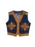Valencia 100% Cotton Solid Blue Brown Vest Size M - photo 8