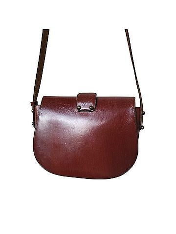 Etienne Aigner Oxblood Saddle Leather Bag Leather Crossbody Bag (view 2)