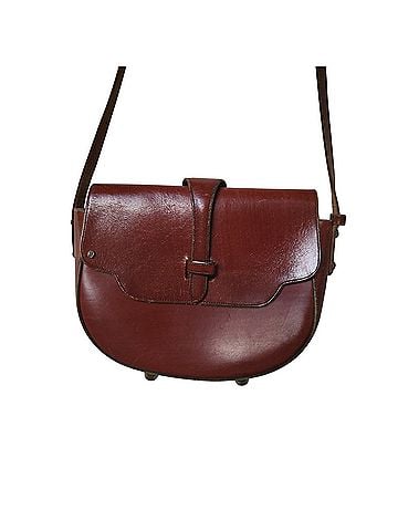 Etienne Aigner Oxblood Saddle Leather Bag Leather Crossbody Bag (view 1)