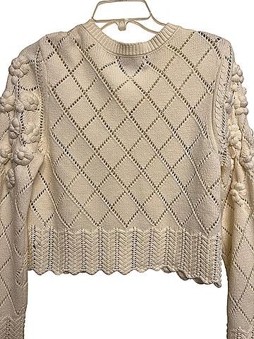 Caroline Constas pointelle floral knit button front sweater Cardigan (view 2)