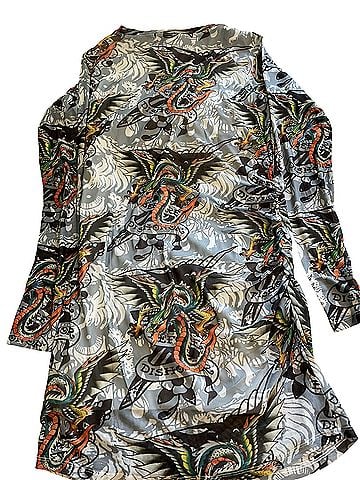 Ed Hardy mesh dragon motif sheath Active Dress (view 2)