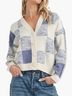 Lush Checkered-gingham Blue White Cardigan Size L - photo 6
