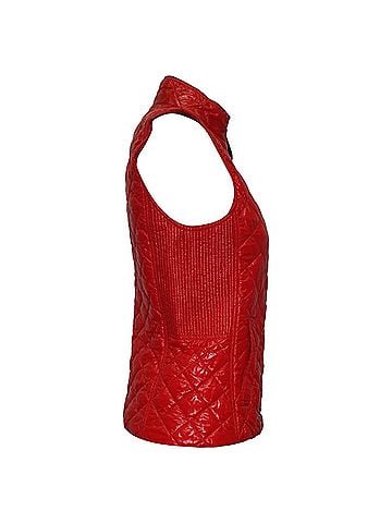 Burberry Burberry Quilted Zip-Up Down Vest in Red Polyamide (view 2)