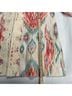Chico's 100% Linen 100% Cotton Print Orange Ivory Jacket Size 16 - photo 7