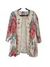 Chico's 100% Linen 100% Cotton Print Orange Ivory Jacket Size 16 - photo 1