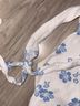 Hollister Floral White Blue Sleeveless Top Size M - photo 4