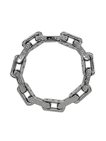 Louis Vuitton LOUIS VUITTON Louis Vuitton Bracelet Chain Monogram M00308 Metal Silver Men's Women's (view 1)
