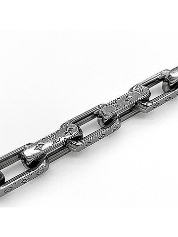 Louis Vuitton LOUIS VUITTON Louis Vuitton Bracelet Chain Monogram M00308 Metal Silver Men's Women's (view 2)