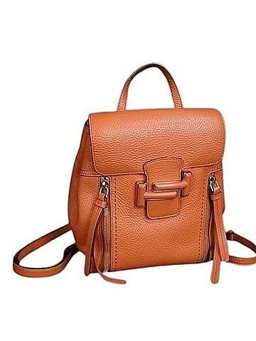 Tod's Tod's TODS Double T Mini Backpack, Orange Leather, Women's (view 1)
