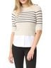 Veronica Beard Stripes Ivory Black Pullover Sweater Size S - photo 1