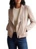 Carmen Marc Valvo Tan Burgundy Jacket Size S - photo 4