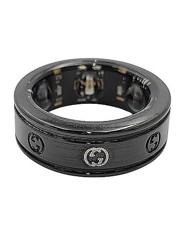 Gucci GUCCI Ring OURA Interlocking G LE1 Black Titanium Women's (view 1)