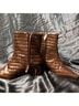 Ann Taylor 100% Leather Animal Print Brown Ankle Boots Size 7 - photo 3