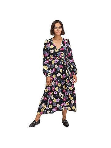 Kate Spade New York Floral Winter Garden Long Sleeve Wrap Dress Casual Dress