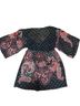 PaperDoll Paisley Polka Dots Black Red White Blouse Size S - photo 2