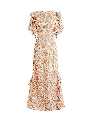 J.Crew Ruffle-sleeve dress in ramie Casual Dress (view 1)