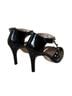 Adrienne Vittadini 100% Patent Leather Black Gold Heels Size 7 1/2 - photo 2