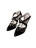 Adrienne Vittadini 100% Patent Leather Black Gold Heels Size 7 1/2 - photo 8