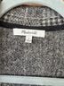 Madewell 100% Merino Plaid Gray Coat Size S - photo 3