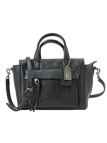 Coach Coach handbag 27923, leather, black, silver hardware, crossbody, shoulder strap, women's, COACH (view 2)