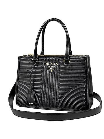 Prada Prada PRADA 2-way leather handbag, Nero (black), 1BA863, women's. (view 1)