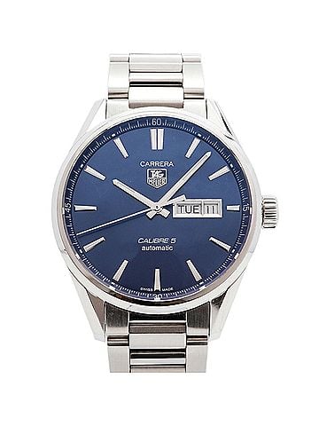 TAG Heuer TAG Heuer Carrera Calibre 5 Day-Date WAR201E.BA0723 Blue Dial Men's Watch (view 1)