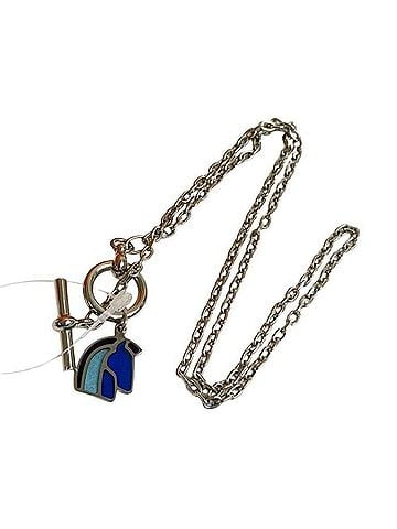 Hermès HERMES Necklace HELIOS CHEVAL Helios Cheval Camouflage Bleu Silver Metal Women's (view 1)