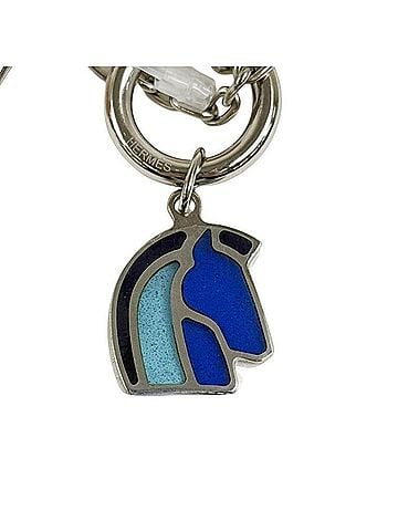 Hermès HERMES Necklace HELIOS CHEVAL Helios Cheval Camouflage Bleu Silver Metal Women's (view 2)