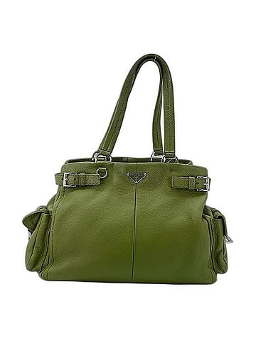 Prada PRADA Vitello Daino Handbag, Green (view 1)