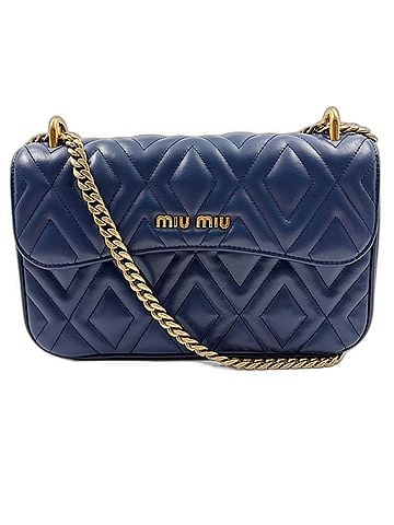 Miu Miu Miu Miu Miu Matelassé Handbag Shoulder Bag Blue (view 2)