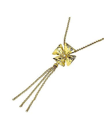 Yves Saint Laurent Yves Saint Laurent Diamond 0.05ct Flower Necklace 60cm 18K YG Yellow Gold 750 (view 1)
