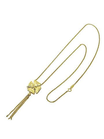 Yves Saint Laurent Yves Saint Laurent Diamond 0.05ct Flower Necklace 60cm 18K YG Yellow Gold 750 (view 2)