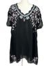 Johnny Was 100% Cupramonium Floral Black Pink Short Sleeve Blouse Size XL - photo 1
