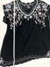 Johnny Was 100% Cupramonium Floral Black Pink Short Sleeve Blouse Size XL - photo 6