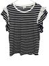 Cato Stripes Black White Short Sleeve Blouse Size L - photo 1